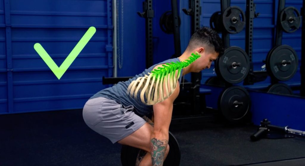 correct deadlift neck position