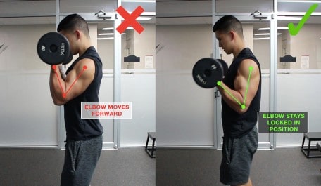 elbow mistakes for biceps