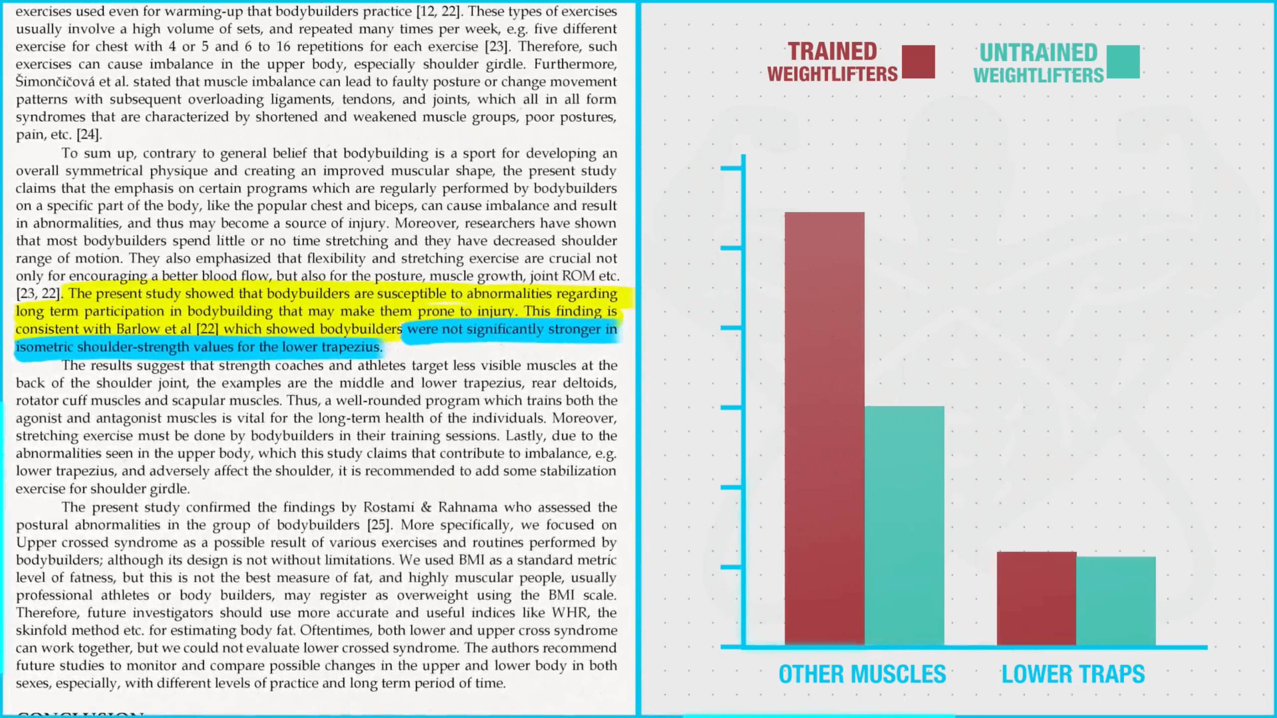 Lower traps muscle imbalance