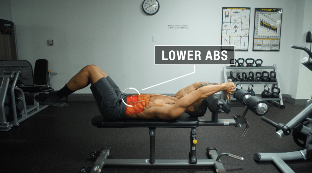 Reverse crunch ab activation