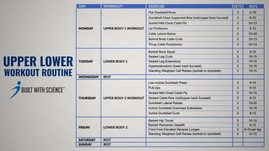 How to build muscle upper lower workout routine