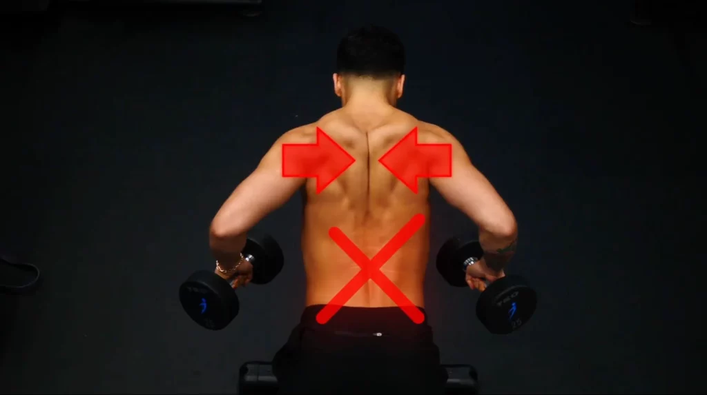 Incline dumbbell row improper form